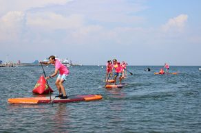 Herren Rennen beim Amateur SUP CUP an der Nordsee in Wyk auf Föhr