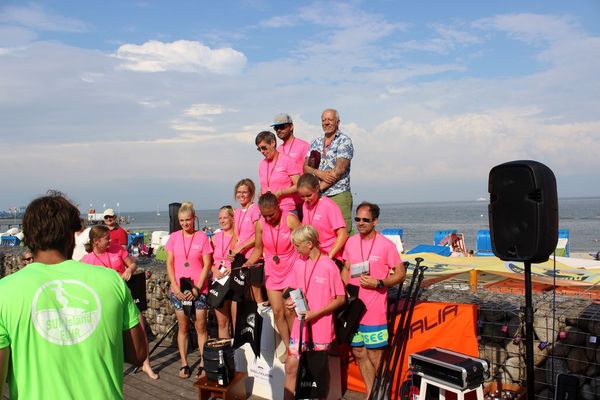Siegerehrung beim Amateur SUP CUP an der Nordsee in Wyk auf Föhr